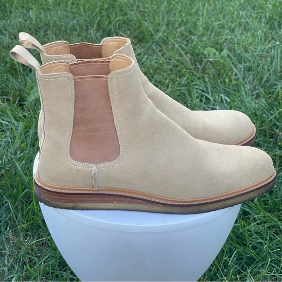 Sperry Gold Cup Boots Mens Size 10.5 Tan Brown Suede Crepe Soles Chukka Slip On - Picture 1 of 13